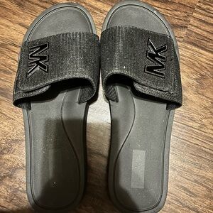 Michael Kors Black Logo Slide Sandals